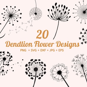 Löwenzahn svg, Löwenzahnleinwand, Löwenzahnsamen, handgezeichnet, Wildblumen Clipart, Löwenzahn Schmetterling svg, Löwenzahn Vektor, einfach atmen svg