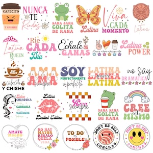 30 Latina Design Bundle, Latina Svg Design, Funny Quotes Svg, Motivational Quotes, Latina Sayings, Chingona Svg Cut Files For Cricut