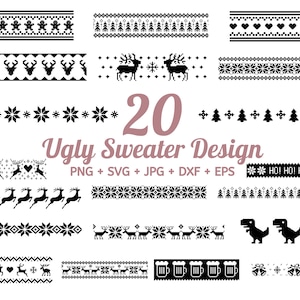 20 Christmas Ugly Sweater Templates, Ugly Sweater Svg, Bundle Svg, Ugly Sweater Svg for Cricut, Silhouette, sweater svg By Solo Wild