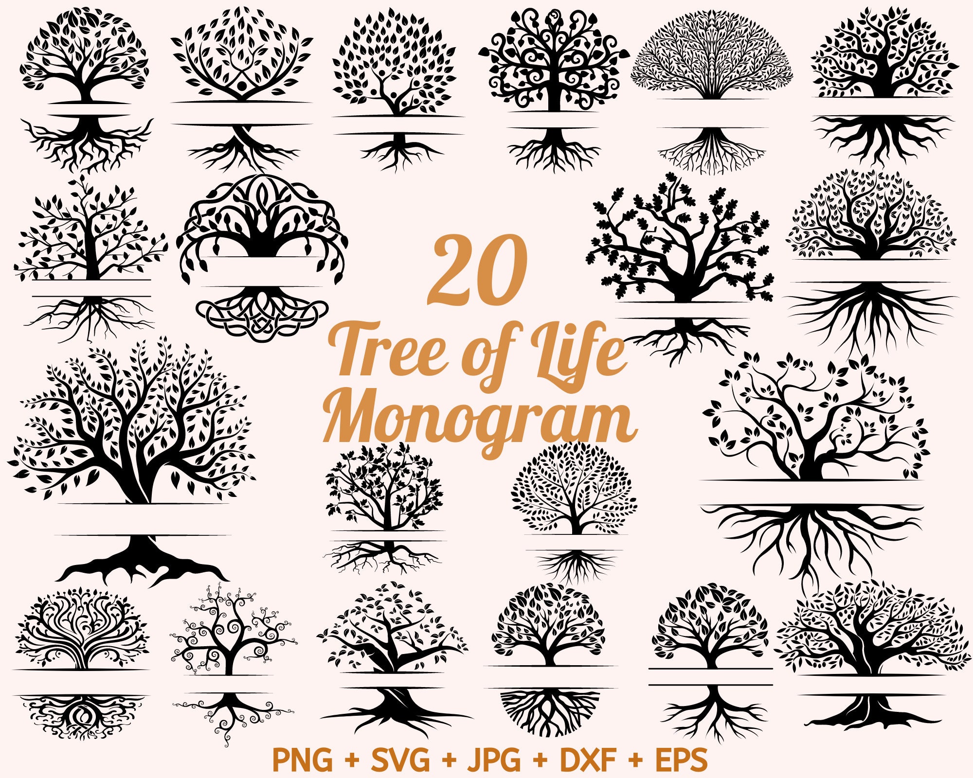Tree of Life Monogram Svg Tree Roots Svg Tree With Roots - Etsy Canada