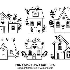 06 Little Home svg Bundle, House svg, little  House Outline svg, Little House png, House Clipart, eps, svg, dxf, jpg By Solo Wild