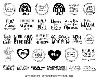 30 German Mama Plotter File, Mama Svg in Rahmen, Alles Liebe Zum Muttertag, Mama Herz SVG, Mama Liebe Svg, Muttertag svg