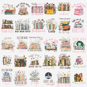 Digital Book Lover Stickers Bundle, Printable Book Stickers, Digital ...