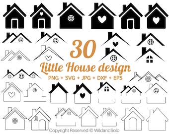 30 Little House Svg Bundle, Roof House Svg, Tiny house Svg, Scandinavian house SVG, House Outline svg, Floral house Svg, cut file for cricut
