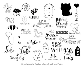 30 Deutsches Baby Zitat Svg, Geburt Baby SVG, Niedliches Baby svg, Lustiges Baby-Svg, Baby Onesie Svg, Familienzitat Svg, Kindheit Zitat Svg