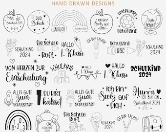 30 German zurück zur Schule Svg Bundle, Back To School Svg, German Design, First Day In School, Back To School Quotes, Silhouette File