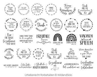 30 Erzieherin deutsche Sprüche SVG Bundld, Erzieher Schriftzüge, Educator Svg, Kindergarten Lebewohl Svg, Erzieher SVG, Erzieherin Bundle