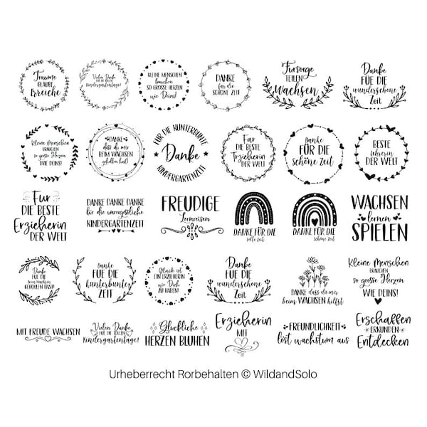 30 Erzieher deutsche Sprüche SVG Bundld, Erzieher Schriftzüge, Erzieher SVG, Kindergarten Lebewohl svg, Erzieher SVG, Erzieherin Bundle