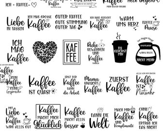 30 German Kaffee Plotter Svg Bundle, German Plotter svg, Kaffee svg bundle, coffee cup svg, German sayings coffee, Kaffeezeit  svg