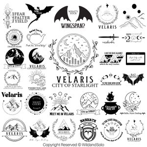 30 Velaris City of Starlight ACOTAR Svg bundle, Court of Thorn and Rose Svg, To The Stars City of Starlight, Fantasy Reader, Fourth Wing SVG