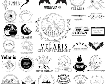 30 Velaris City of Starlight ACOTAR Svg bundle, Court of Thorn and Rose Svg, To The Stars City of Starlight, Fantasy Reader, Fourth Wing SVG