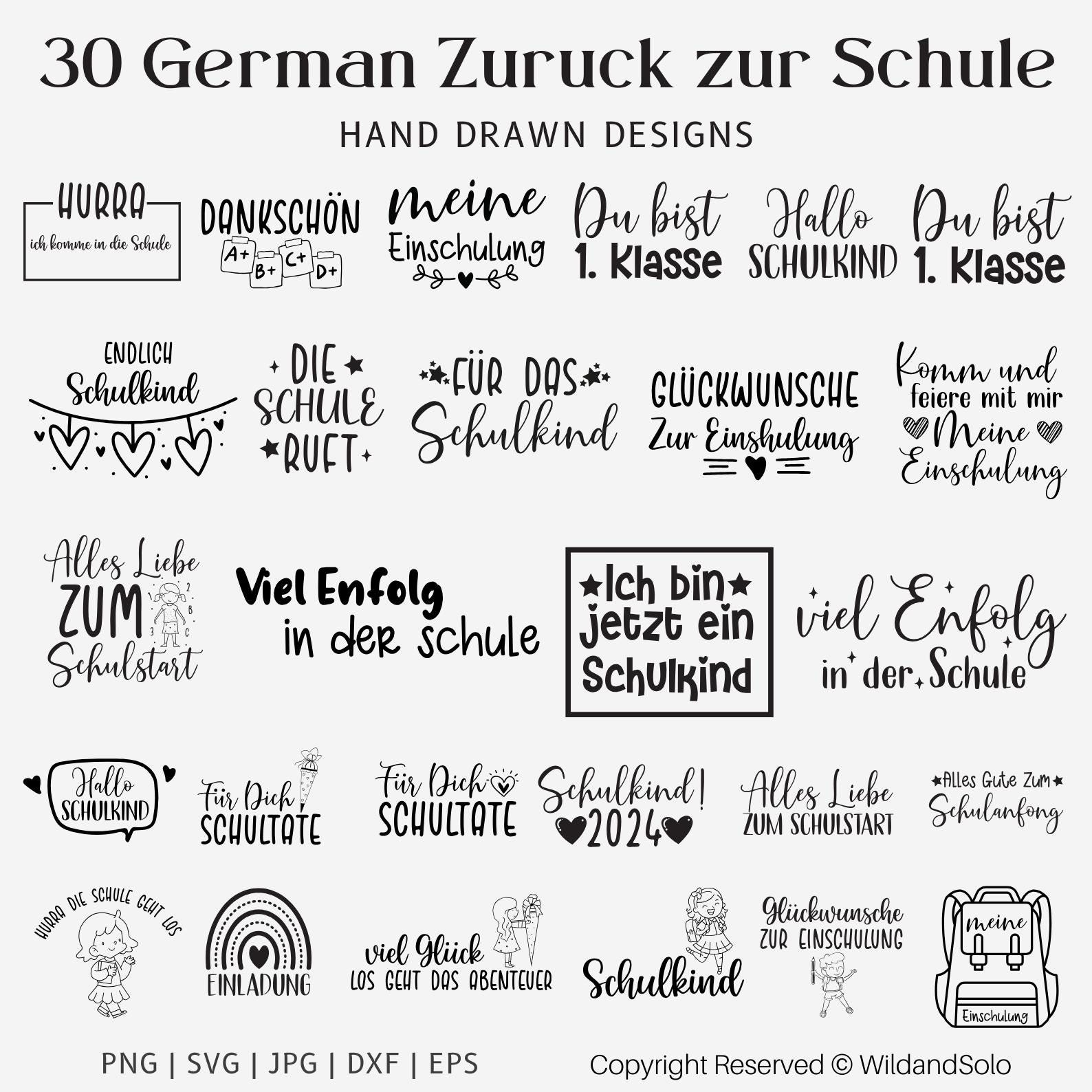 30 German zurück zur Schule Svg Bundle, Back To School Svg, German Design, First Day In School, Back To School Quotes, Silhouette File
