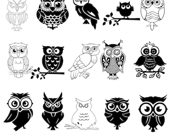 Owl SVG Bundle, Birds SVG bundle, Owl cut file, Owl svg design, Owl clipart, Owl svg files for silhouette  cricut, svg, dxf, png, eps