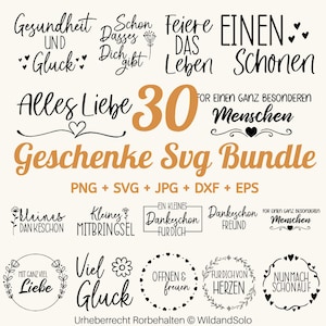 30 Gifts SVG Bundle, Presents SVG Bundle, Gift Box Svg, Gifting Vector Icons, Hand gemacht svg, German Bundle, German Quotes Bundle image 1