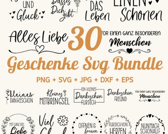30 Gifts SVG Bundle, Presents SVG Bundle, Gift Box Svg, Gifting Vector Icons, Hand gemacht svg, German Bundle, German Quotes Bundle