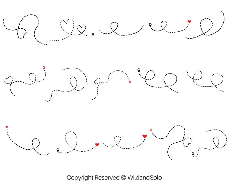 Dashed Line Doodles, Dotted Line Svg , Dotted Line Doodles Set, Dotted ...