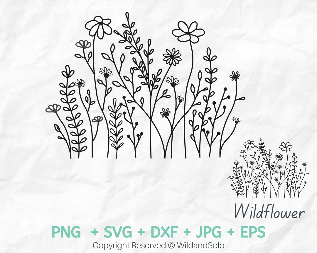 Wildflowers Svg Bouquet SVG Floral Svg Floral Frame Svg - Etsy