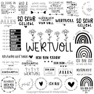 Affirmatie voor kinderen svg, plotterbestand, Duitse gezegden Svg, inspirerend ontwerp voor kind, Duitse svg, Cricut silhouet