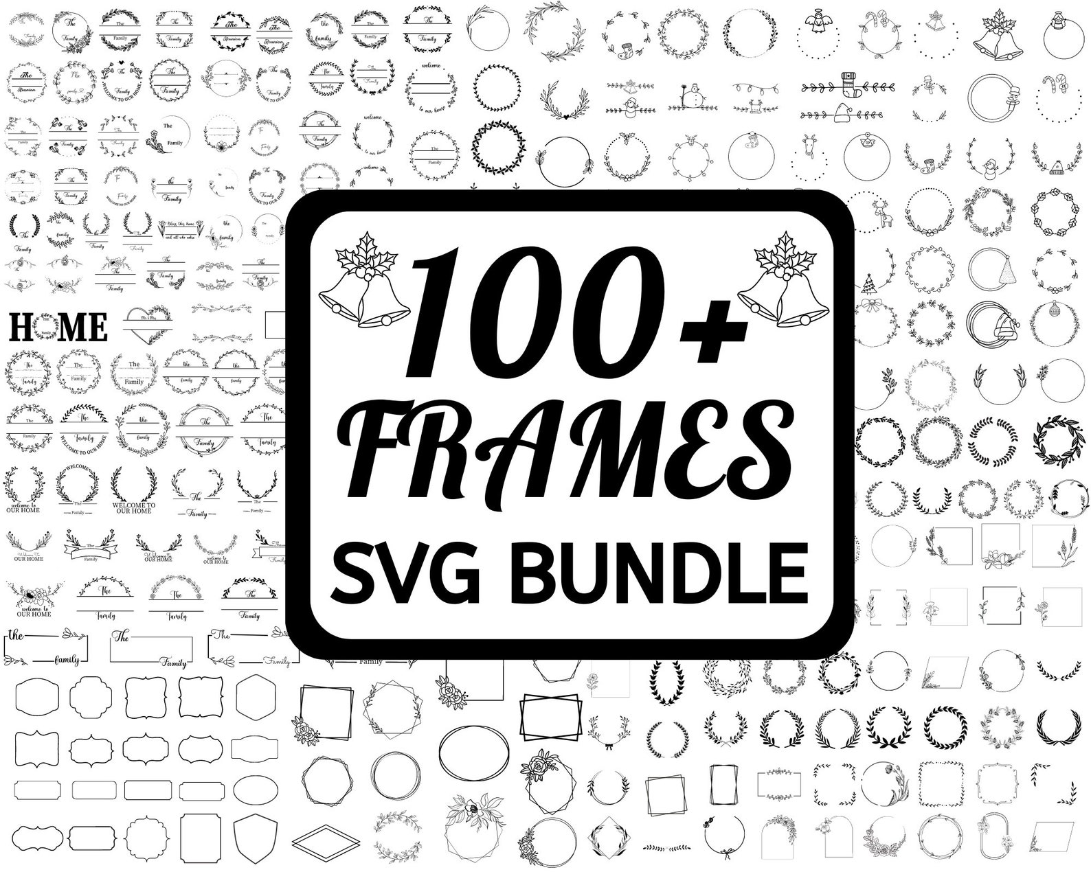 100+monogram Frame Svg Bundle, Floral Frame Svg, Wreath Frame Svg ...