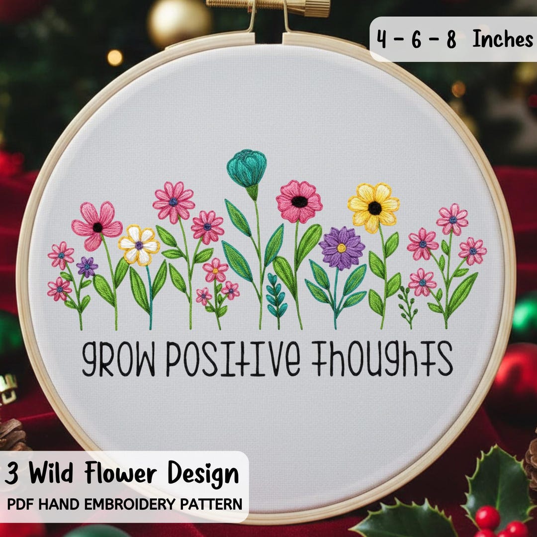03 Wildflower Embroidery Design PDF Pattern | Printable Stick & Stitch ...