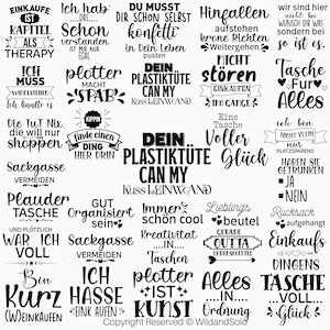 Paquete Taschen Zitat svg, Paquete Taschen-Sprüche, Deutsches svg Design, Tragetasche svg, Zitate svg, Deutsche Sprüche svg