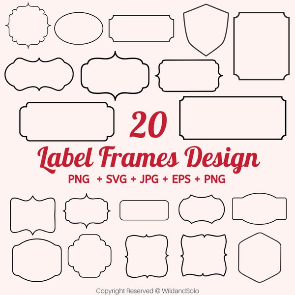 Label Frames SVG, Shapes Svg, Label Svg, Vintage Frames Svg, Label Frame Vector Clipart, Transparent Background, Banner Svg By Solo Wild