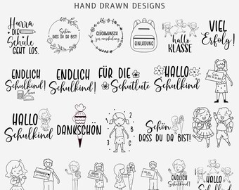 30 German Saying Svg Bundle, Back To School Svg, German Design, First Day In School Svg, Plotter File, Back To School Quote, Silhouette File