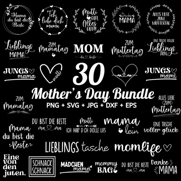 Muttertag SVG Bundle, Mutter Zitate, Muttertags Design, Mama SVG, Gesegnete Mama SVG, Alles Gute zum Muttertag, Digitaler Download"