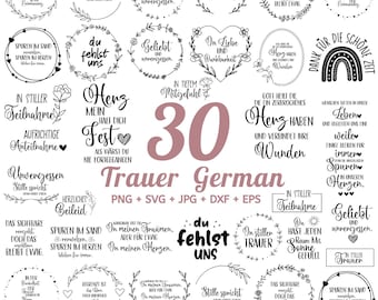 Trauer German saying svg, Du bist Fräulein svg, Trost Licht SVG, Grabkerzen svg, In silent mourning, Plotter File Svg, Cricut & Silhouette