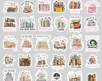Puede incluir: Un conjunto de 24 pegatinas con temática de amantes de los libros con ilustraciones de libros, tazas de café, gatos y flores. Las pegatinas tienen varios lemas como "Leer Sueña Repite", "Bookstrovert", "Solo Uno Más", "Libros y Café", "Listos para el Fin de Semana", "Llévame a la Librería", "Enamorado de un Capítulo Ficticio", "El Libro Siempre es Mejor", "Dama del Libro", "Leer es Mágico", "Libros y Luz de Luna", "Déjame Leer", y "Leer y Escribir".