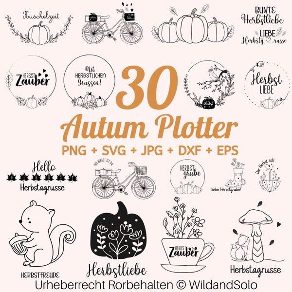 30 Herbst Plotterdatei Svg, Herbst SVG, Kürbisspice svg, Herbst Zuhause svg, Herbst Sprüche svg, Herbstdekoration SVG, Herbst saisonales SVG