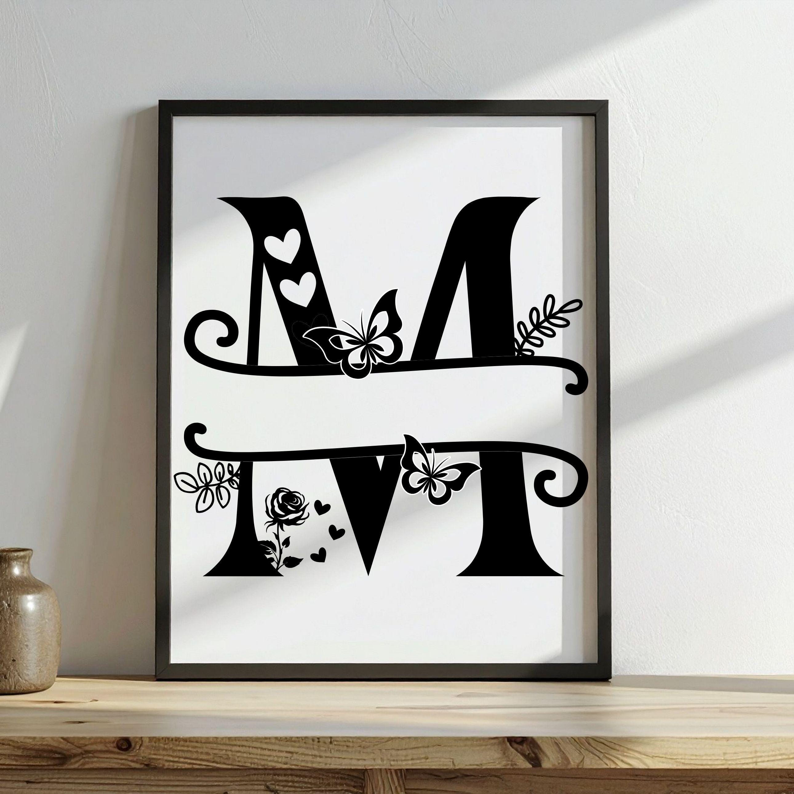26 Floral Alphabet SVG Bundle | Floral Split Monogram SVG | Initial ...