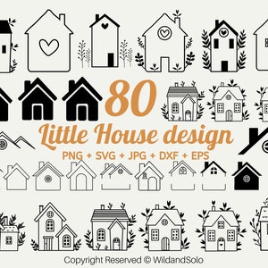 80 Little House Svg Bundle, Roof House Svg, House Outline svg, Floral house SVG, Tiny house Svg, Scandinavian house SVG, cut file for cricut