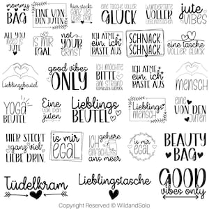 Duitse tas gezegden SVG-bundel, zakspreuken svg, tas gezegden bundel svg, Cricut Silhouette Studio, jute tas plotten svg, een van de jutes