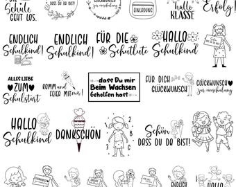 German zurück zur Schule Plotter File Svg, Back To School Svg, German Design, First Day In School, Back To School Quotes, Silhouette File