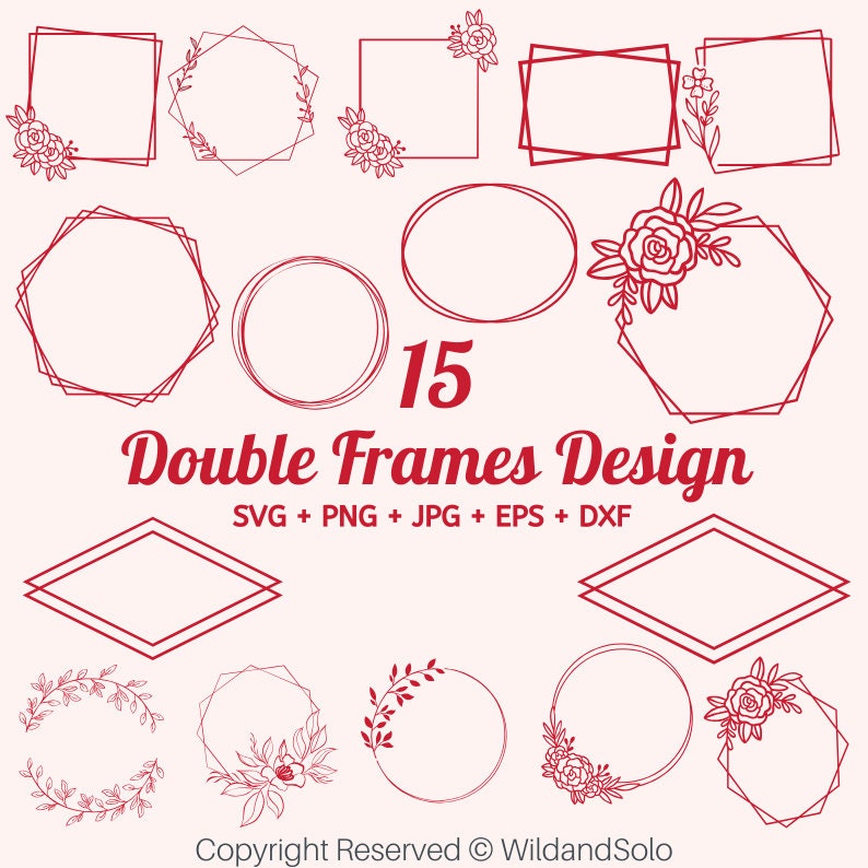 Double Frame SVG, Label Svg, Vintage Frames Svg, Square Frame Bundle ...