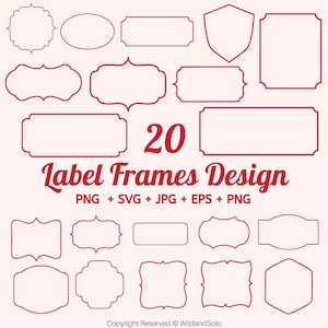 Label Frames SVG, Label Svg, Vintage Frames Svg, Banner Svg, Shapes Svg, Label Frame Vector Clipart, transparante achtergrond door Solo Wild