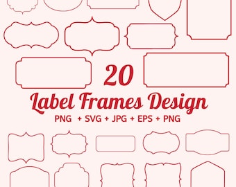 Label Frames SVG, Label Svg, Vintage Frames Svg, Banner Svg, Shapes Svg, Label Frame Vector Clipart, Transparent Background By Solo Wild