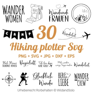 30 Plotterdatei Wandern, Urlaub in den Bergen, Deutsche Plotterdatei, Urlaubs Sprüche, Plotterdatei, Urlaub Liebe svg, Reise svg