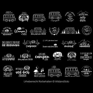 30 Plotterdatei Camping Wohnwagen SVG Bundle, Plotterdatei Wohnmobil, Camping Sprüche, Digistamp Camping, Digstamp Wohnwagen, Urlaub Svg