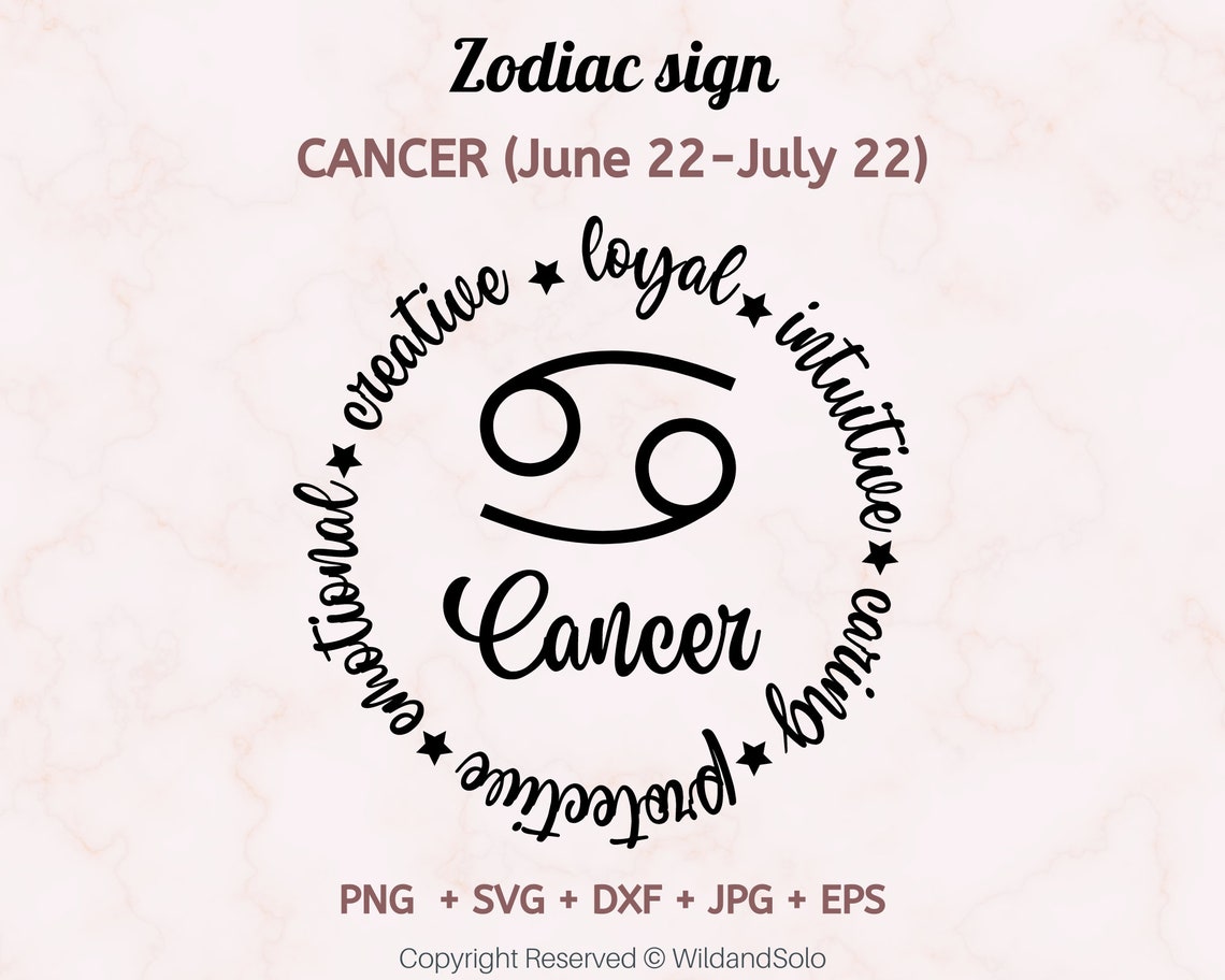 Cancer Zodiac Signs Svg Star Sign Svg Astrology Signs Svg Etsy