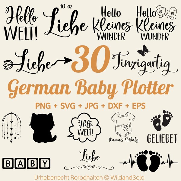 30 Deutsches Baby Zitat Svg, Familienzitat Svg, Baby Meilensteine Svg, Niedliches Baby svg, Kindheit Zitat Svg, Baby Andenken Svg