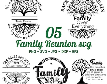 Family reunion 2024 svg bundle, Our Love Runs Deeper, Our Roots Run Deep, family reunion, tree of life svg, Tree with roots SVG By Solo Wild