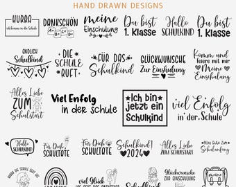 30 German Saying Svg Bundle, Back To School Svg, German Design, First Day In School Svg, Plotter File, Back To School Quote, Silhouette File