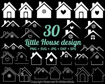 30 Little House Svg Bundle, Floral house Svg, Roof House Svg, House Outline svg, Tiny house Svg, Scandinavian house SVG, cut file for cricut