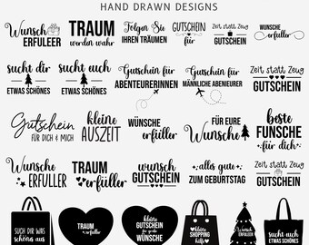 Pacchetto Svg con preventivo borsa, file plotter, design in formato Svg con detto tedesco, disegno in formato Svg della borsa, Tasche Svg, Schriftzug Plotterdatei