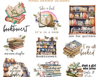 Pacchetto di 10 citazioni di libri in formato PNG, lettura di libri in formato PNG, amanti dei libri in formato PNG, pacchetto per sublimazione di libri, pacchetto di citazioni di libri in formato PNG, Silhouette