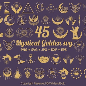 45 Witch Svg Bundle, witchy svg bundle, Mystical svg, Witchcraft Svg, Magic Svg, Celestial Svg, Digital Download , Svg, Wicca Svg