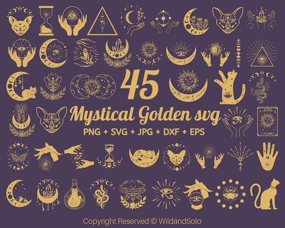 45 Witch Svg Bundle, witchy svg bundle, Mystical svg, Witchcraft Svg, Magic Svg, Celestial Svg, Digital Download , Svg, Wicca Svg