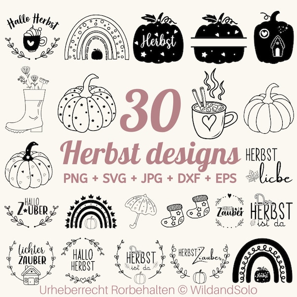 30 Herbst Plotter Svg, Herbst Sprüche Svg, Ernte SVG, Halloween SVG, Herbst Zuhause svg, Herbstzeit svg, Kürbis SVG, Herbstdekoration svg